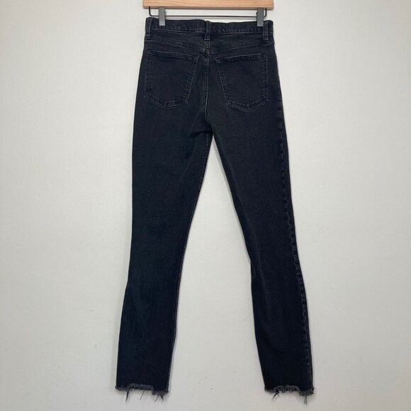 Abercrombie & Fitch The Skinny High Rise Jean with Vent Hem 27 Black Denim 90s - Picture 3 of 9